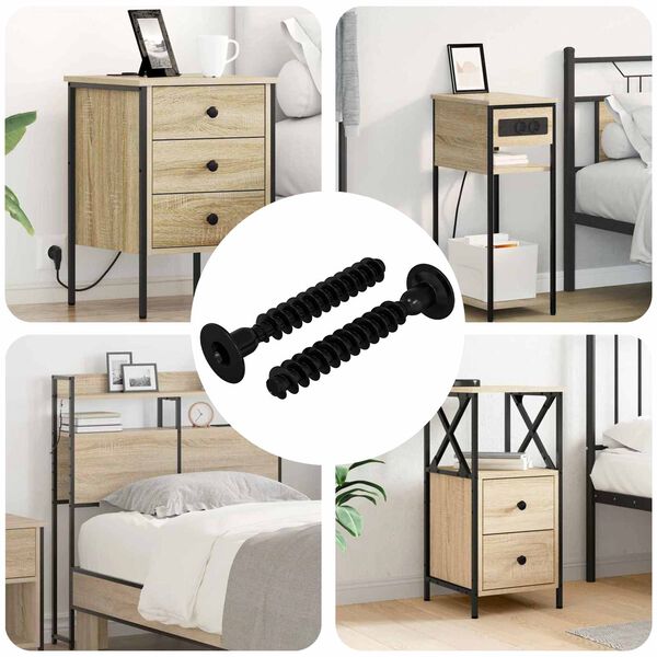 vidaXL Pistorasian korkea ruuvi 2 pcs Musta M5 x 40 mm Rauta