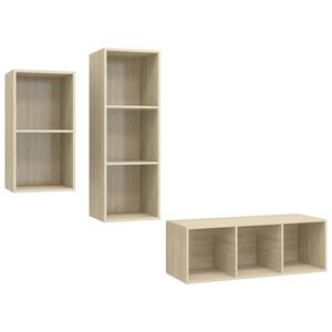 vidaXL 3-osainen TV-kaappisarja Sonoma-tammi tekninen puu