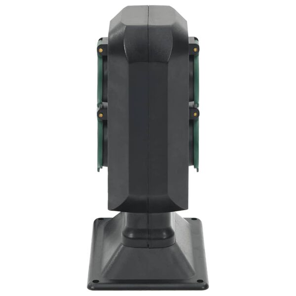 vidaXL Pistorasia ulos maapiikillä 4-os. mustavihreä 15,5x11x24 cm