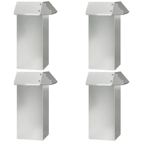 vidaXL Etanaaita 4 pcs Hopea 13,5 x 13,5 x 25 cm Galvanoitu ter&auml;s
