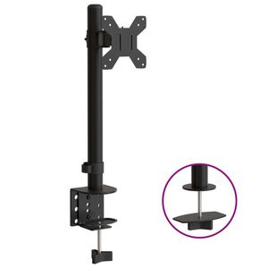 vidaXL N&auml;ytt&ouml;teline musta ter&auml;s VESA 75/100 mm