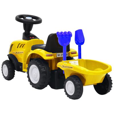 vidaXL Lasten traktori New Holland keltainen