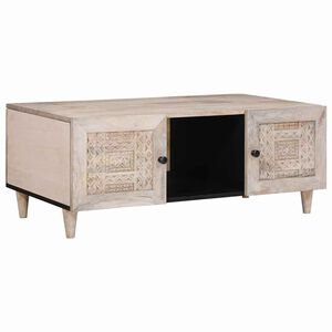 vidaXL Sohvap&ouml;yt&auml; hyllyll&auml; Beige 100 x 54 x 40 cm T&auml;ysi Akaasiapuu