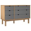 vidaXL Lipasto OTTA ruskea ja harmaa 111x43x73,5 cm t&auml;ysi m&auml;nty