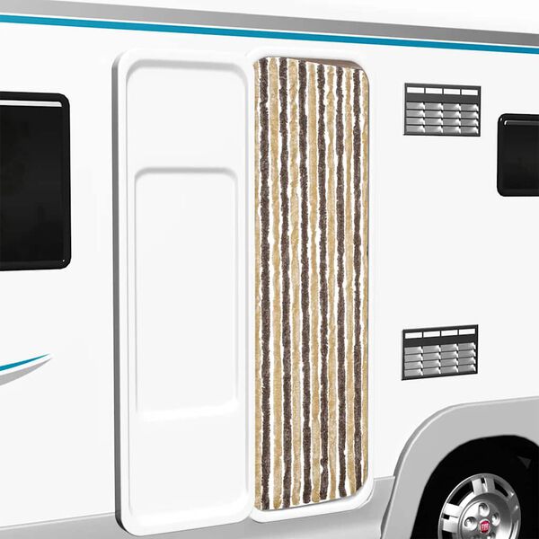 vidaXL Hy&ouml;nteisverho tummanruskea ja beige 56x200 cm chenille