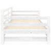 vidaXL Päivävuode ulosvedettävä valkoinen täysi mänty 2x (90x200) cm
