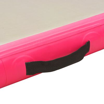 vidaXL Täytettävä voimistelumatto pumpulla 600x100x10 cm PVC pinkki