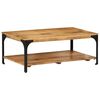 vidaXL Sohvap&ouml;yt&auml; 2-kerroksinen 100x55x38 cm t&auml;ysi mangopuu ja ter&auml;s