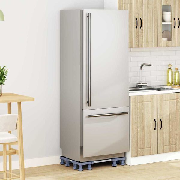 vidaXL Pesukoneen jalusta Harmaa 67 x 67 x 12 cm Ruostumaton ter&auml;s