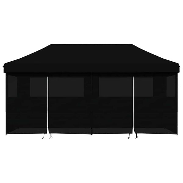 vidaXL Taitettava pop-up juhlateltta 4 sivuseinällä musta