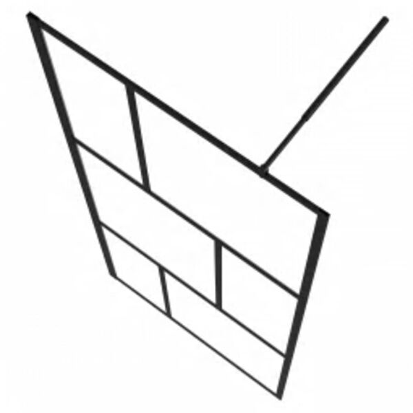 vidaXL Walk-in suihkusein&auml; karkaistu lasi musta 90x195 cm