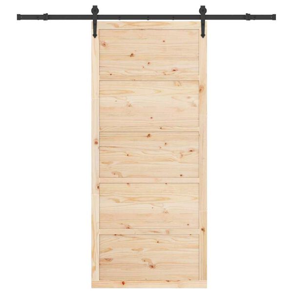 vidaXL Liukuovi Ruskea 90 x 208 cm Massiivinen m&auml;nty