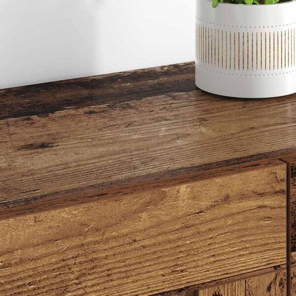 vidaXL Sein&auml;lle asennettava kaappi 2 pcs Vanha puu 69,5 x 34 x 90 cm