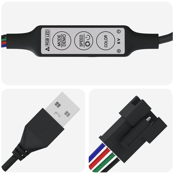 vidaXL LED-nauha 4 pcs Musta ja Valkoinen 150 cm Kupari ja muovi