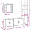 vidaXL 4-osainen Kylpyhuoneen kaappisarja savutammi tekninen puu