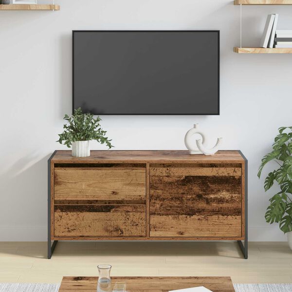 vidaXL TV-kaappi Vanha Puu 100 x 36 x 49.5 cm Tekninen puu