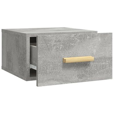 vidaXL Seinäkiinnitettävä yöpöytä betoninharmaa 35x35x20 cm