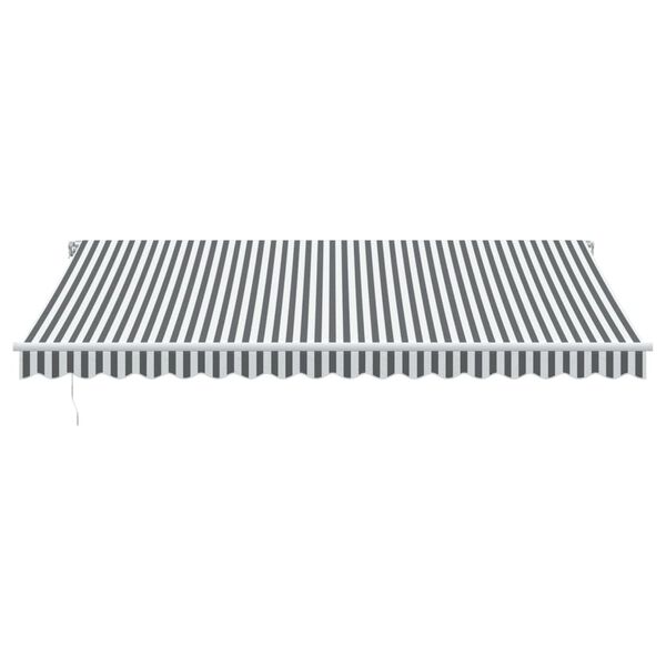vidaXL K&auml;sin kelattava markiisi LEDill&auml; antrasiitti/valk. 450x350 cm