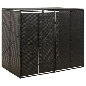 vidaXL Kahden roska-astian vaja musta 140x80x117 cm polyrottinki