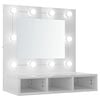 vidaXL Peilikaappi LED-valoilla korkeakiilto valkoinen 60x31,5x62 cm
