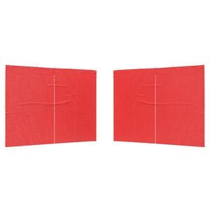 vidaXL Juhlateltan sivusein&auml; 2 pcs Punainen 300 x 195 cm PE ja ter&auml;s