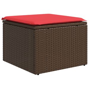 vidaXL Puutarhajakkara tyynyll&auml; ruskea 55x55x37 cm polyrottinki