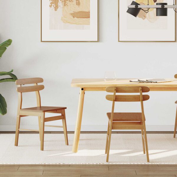 vidaXL Ruokatuoli 2 pcs Luonnollinen Massiivipuuta