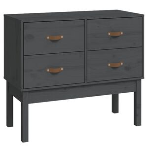 vidaXL Konsolikaappi harmaa 90x40x78 cm t&auml;ysi m&auml;nty