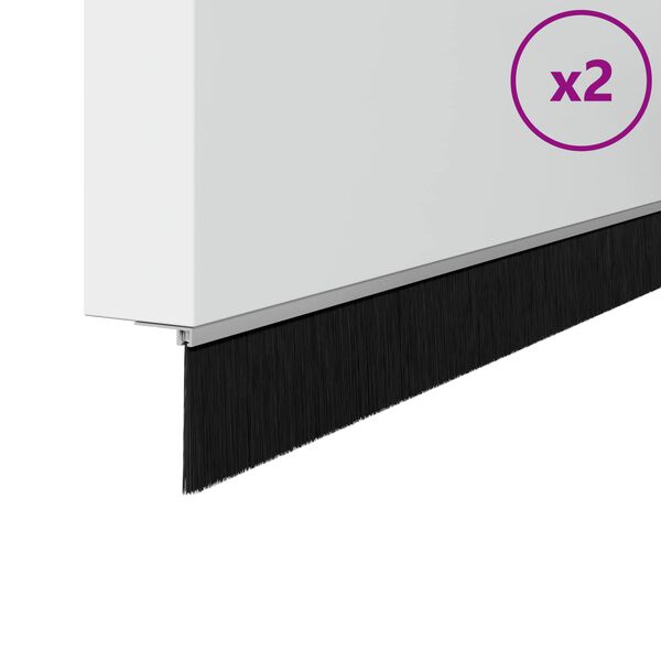 vidaXL Itsekiinnittyv&auml;t oven harjatiivisteet 2 pcs Hopea 100 cm