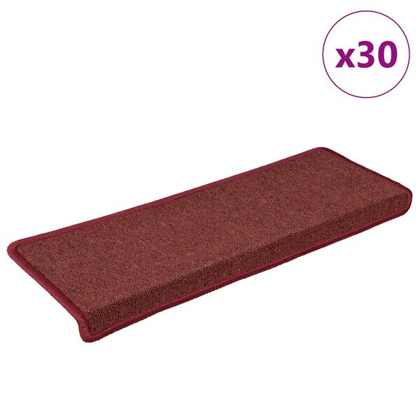 vidaXL Portaiden matot 30 kpl 65x21x4 cm viininpunainen suorakaiteen muotoinen reuna