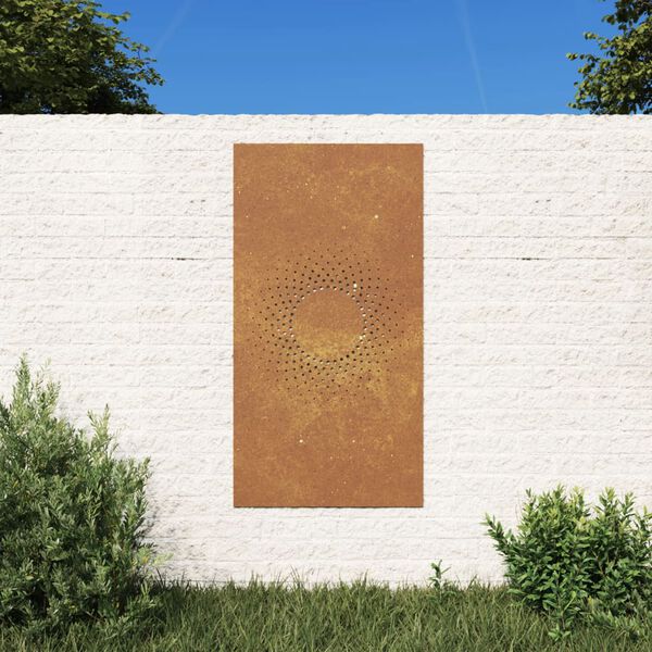 vidaXL Puutarhasein&auml;koriste 105x55 cm corten ter&auml;s aurinkokuvio