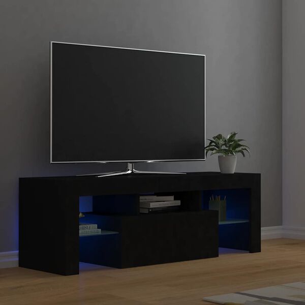 vidaXL TV-taso LED-valoilla musta 120x35x40 cm
