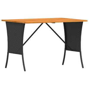 vidaXL Puutarhap&ouml;yt&auml; akaasiapuukannella musta 105x75x72 cm polyrottinki