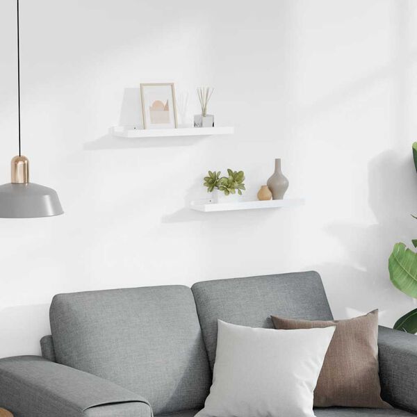 vidaXL Tauluhyllyt 2 kpl valkoinen 40x9x3 cm MDF