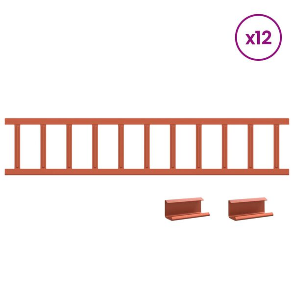 vidaXL Katto lumivahti Punainen 1200 x 2,5 x 20 cm Ter&auml;s