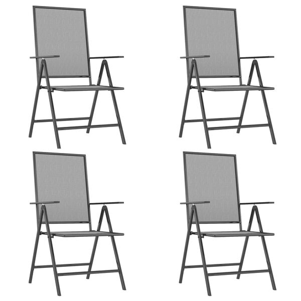 vidaXL 5-osainen Ulkoruokailuryhmä antrasiitti teräs