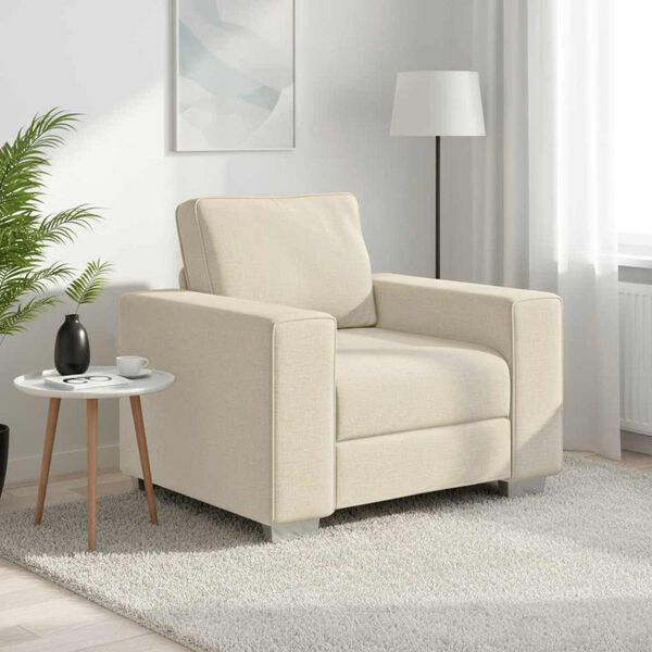 vidaXL Sohva Beige 100 x 77 x 82 cm Pellava-sekoitekangas