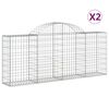 vidaXL Kaarevat kivikorit 2 kpl 200x30x80/100 cm galvanoitu rauta