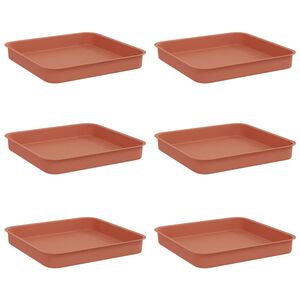 vidaXL Neli&ouml;mainen Kukka-alusta 6 pcs Tiilenpunainen 15 x 15 x 2 cm