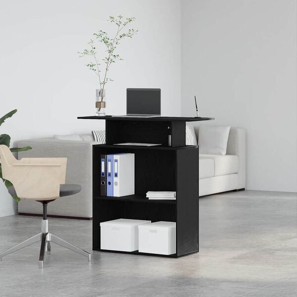 vidaXL Vastaanottop&ouml;yt&auml; musta 100x40x104 cm tekopuu