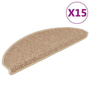 vidaXL Itsekiinnittyv&auml;t porrasmatot sisaltyyli 15 kpl 65x21x4cm hiekka