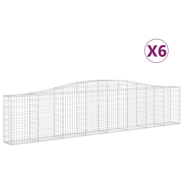 vidaXL Kaarevat kivikorit 6 kpl 400x30x80/100 cm galvanoitu rauta