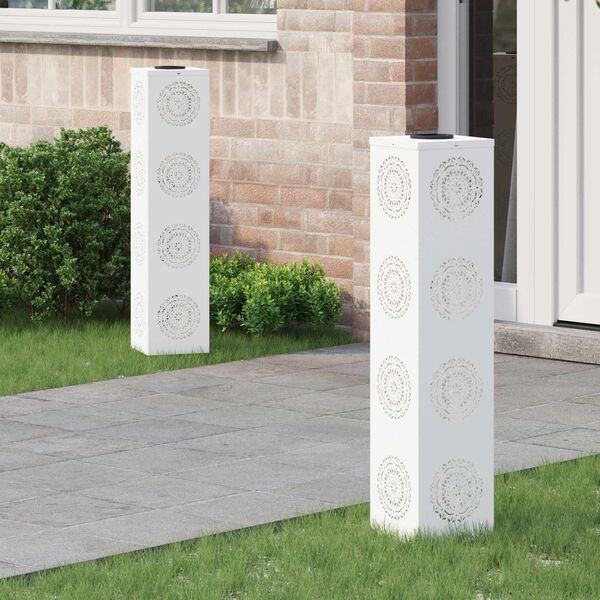 vidaXL Aurinko LED-polkuvalo 2 pcs Valkoinen Kylm&auml;valssattu ter&auml;s