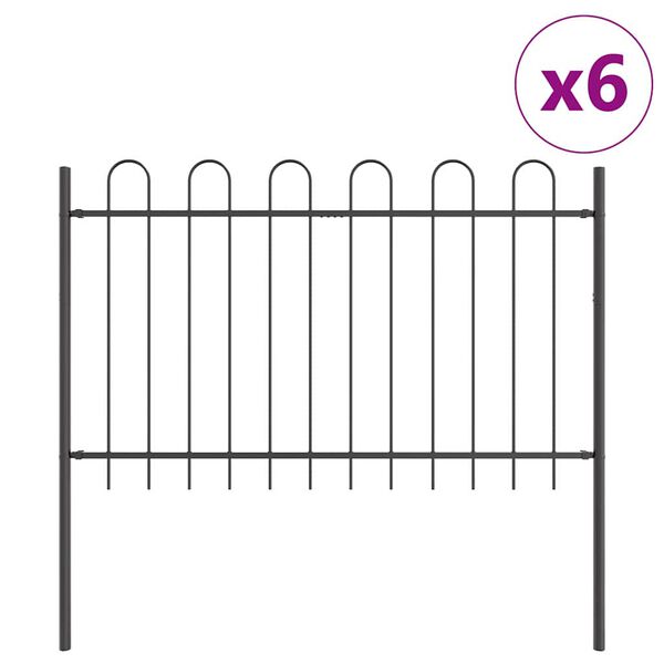 vidaXL Puutarha-aita 6 pcs Harmaa 10,2 x 0,8 m Jauhemaalattu ter&auml;s