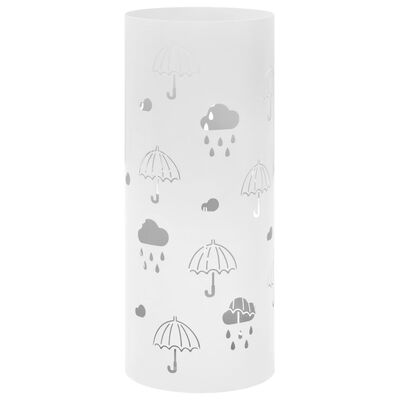 vidaXL Sateenvarjoteline sateenvarjot teräs valkoinen