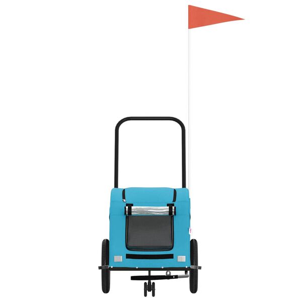 vidaXL Lemmikinkuljetuskärry pyörään sininen kangas ja rauta