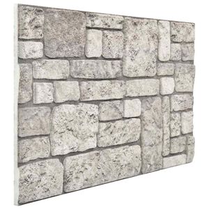 vidaXL Sein&auml;paneelit 10 kpl 100 x 50 cm Harmaa EPS vaahtomuovi