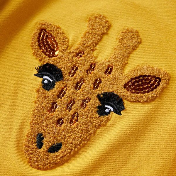 Lasten pitk&auml;hihainen T-paita tumma okra 128