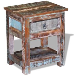 vidaXL Sivup&ouml;yt&auml; 1 Laatikolla T&auml;ysi Uusiok&auml;ytetty Puu 43x33x51 cm