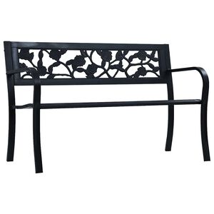 vidaXL Puutarhapenkki 125 cm musta ter&auml;s